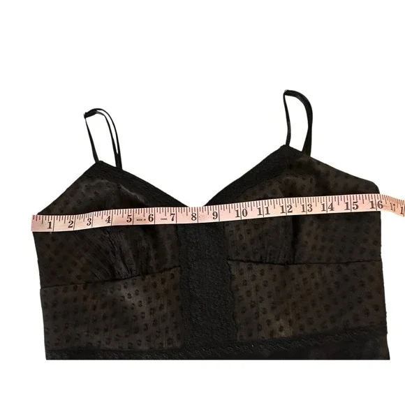 Laundry by Shelli Segal Black Silk Polka Dot Bra Top Cocktail Dress - Size 6 - Picture 8 of 15